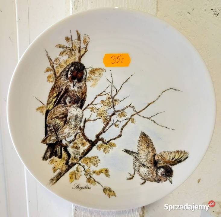 2 x Talerz kolekcjonerski ptaki Porcelana i szkło Radłów