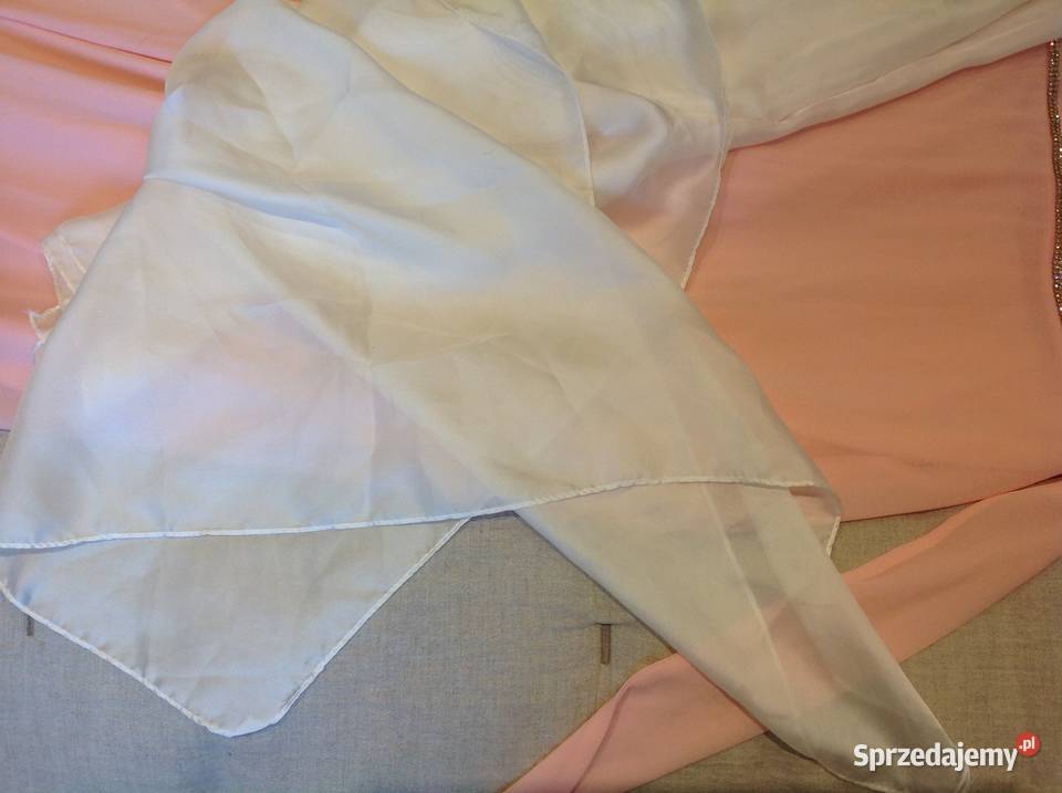 Długa Suknia Koktajlowa z szalem r SM Nowa Sól