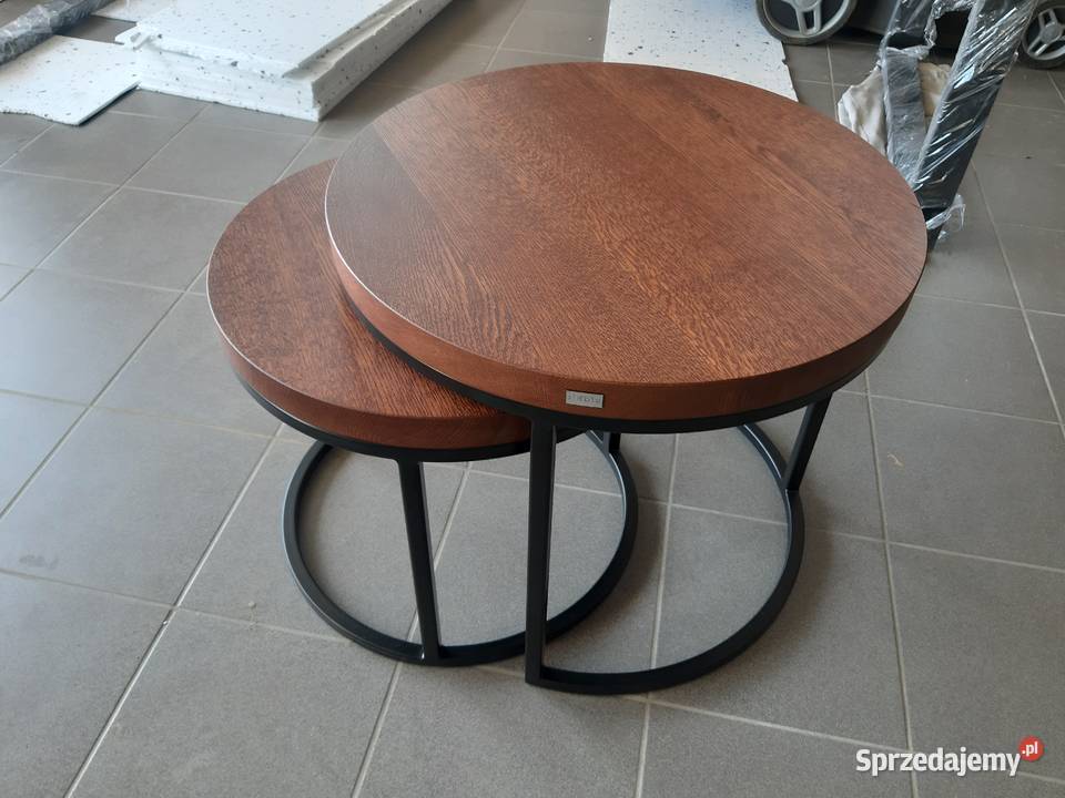 Komplet stolików kawowych okrągłych dąb 50cm Grzybno