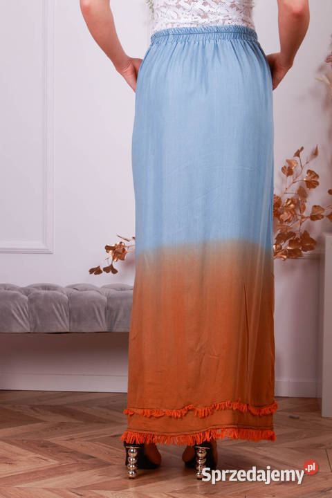Spódnica maxi rozkloszowana r uniwersalny niebieski Warszawa
