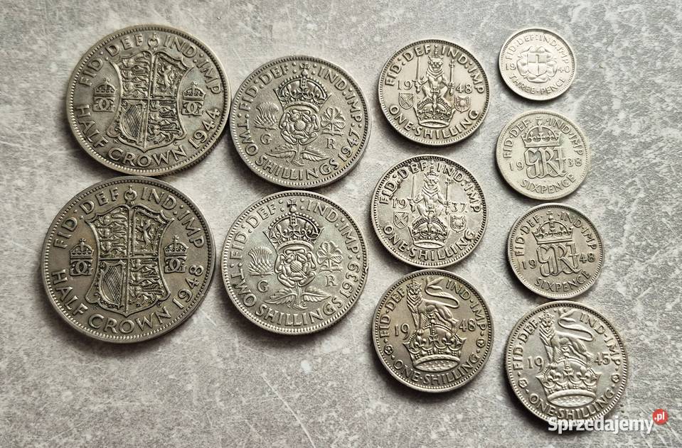 H1 WIELKA BRYTANIA zestaw 11 monet łódzkie Wola Kruszyńska