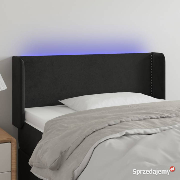 Zagłówek do łóżka z LED czarny 93x16x7888 mazowieckie Warszawa