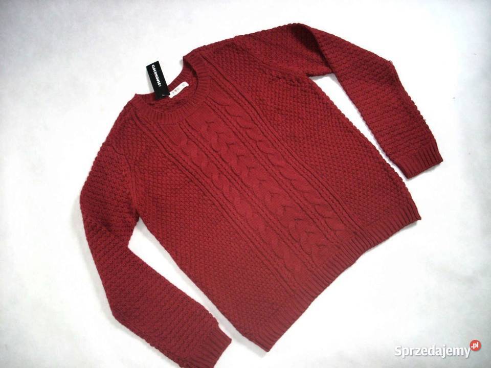 C&A Clockhouse Szyde\u0142kowany sweter czerwony Warkoczowy wz\u00f3r W stylu casual Moda Swetry Szydełkowane swetry 