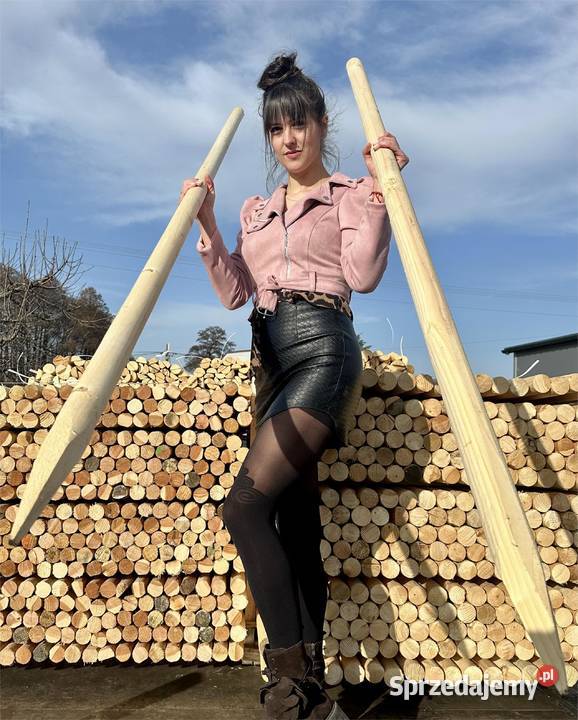 Paliki drewniane - okrąglaki do nasadzeń - ostrzone, toczone - 2m/2,5m