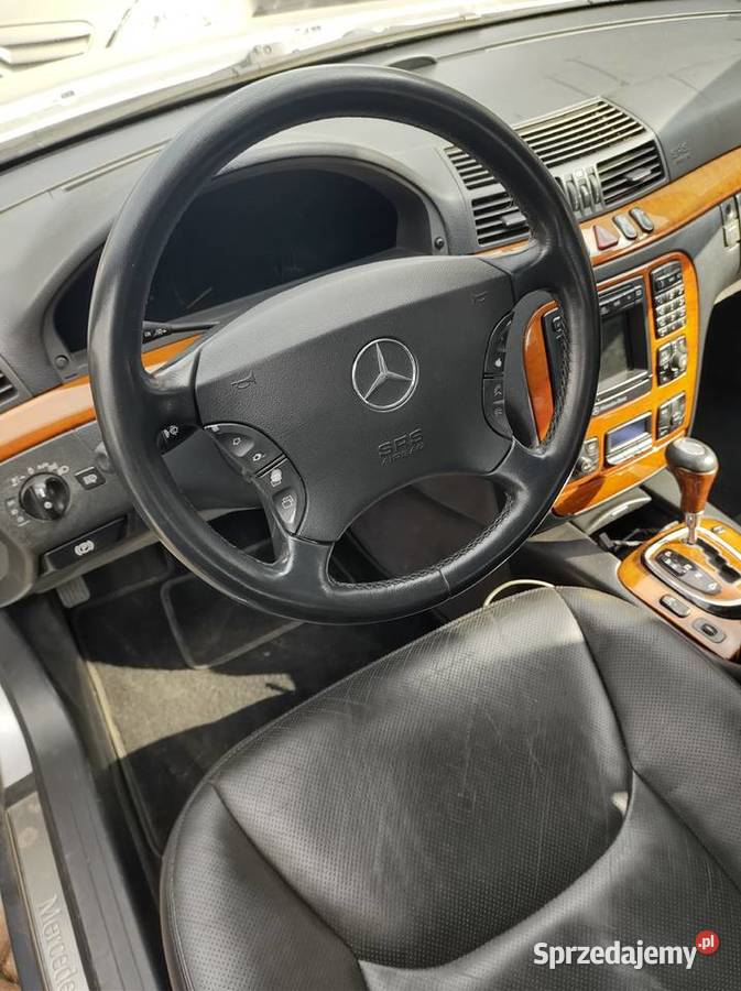 Skórzana czarna kierownica mercedes w220