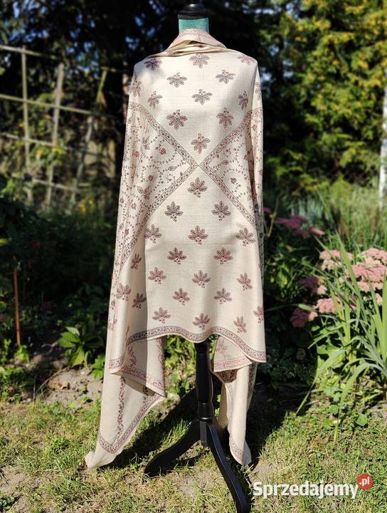 Duży szal orientalny indyjski haftowany haft Uniseks Szczecin sprzedam