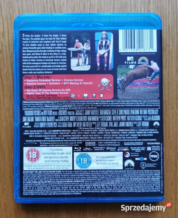 Jackass 3 Bluray DVD En 2010 okulary 3D Parzęczew