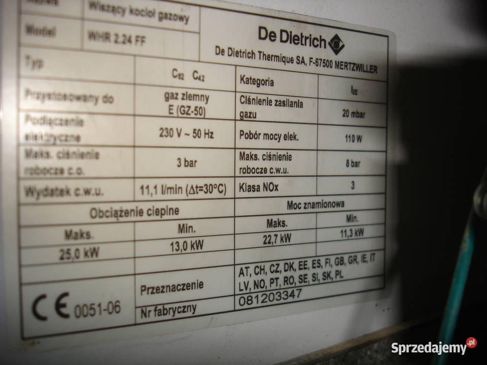 De Dietrich WHR 218 FF 224 FF Tarnów