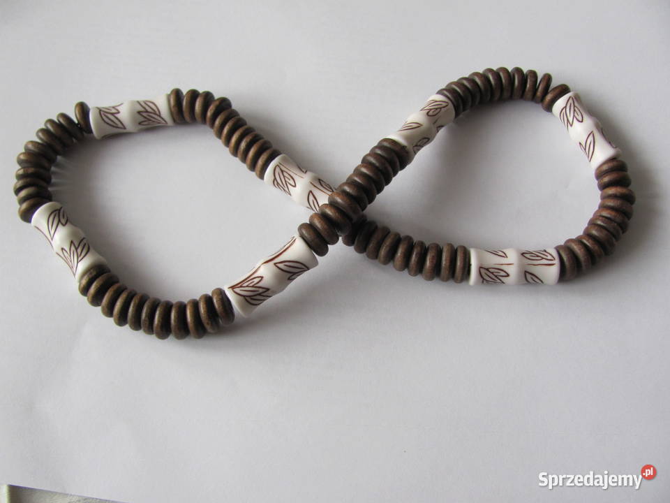 Naszyjnik Koralikowy Mężczyzn BiałoBrązowy Zamość sprzedam