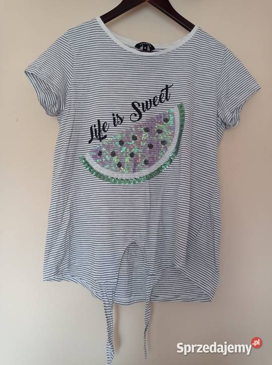 Tshirt z napisem i cekinami Hajnówka sprzedam