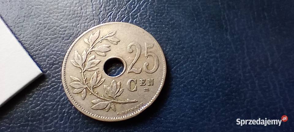 Stare monety 25 cent 1928 Belgia Lesko
