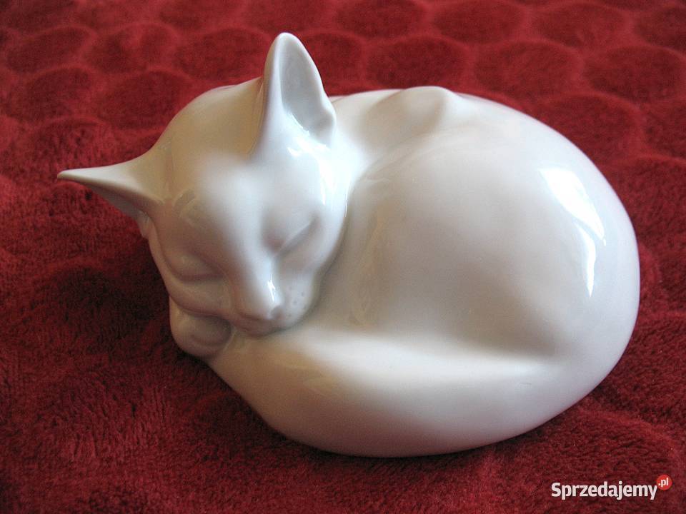 Kot leżący porcelana 75 x 12 x 95 Grfenthal biały Siedlce sprzedam