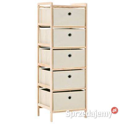 vidaXL Regał z 5 koszami z tkaniny drewno