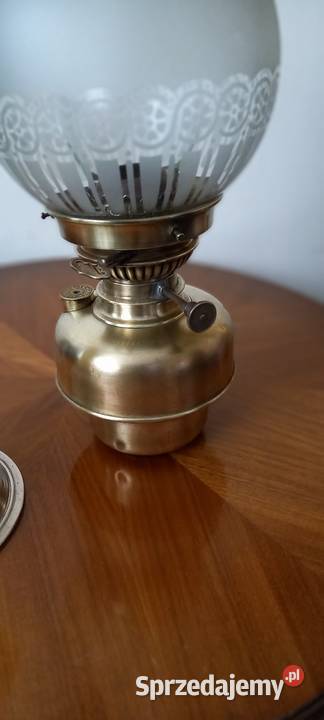 Kolumnowa lampa naftowa z mosiądzu sprawna Skierniewice