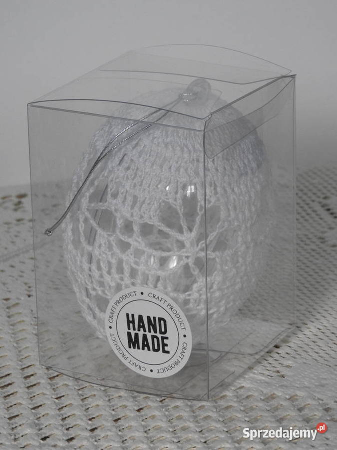 Jajo dziergane na szydełku handmade prezent biały Bytom