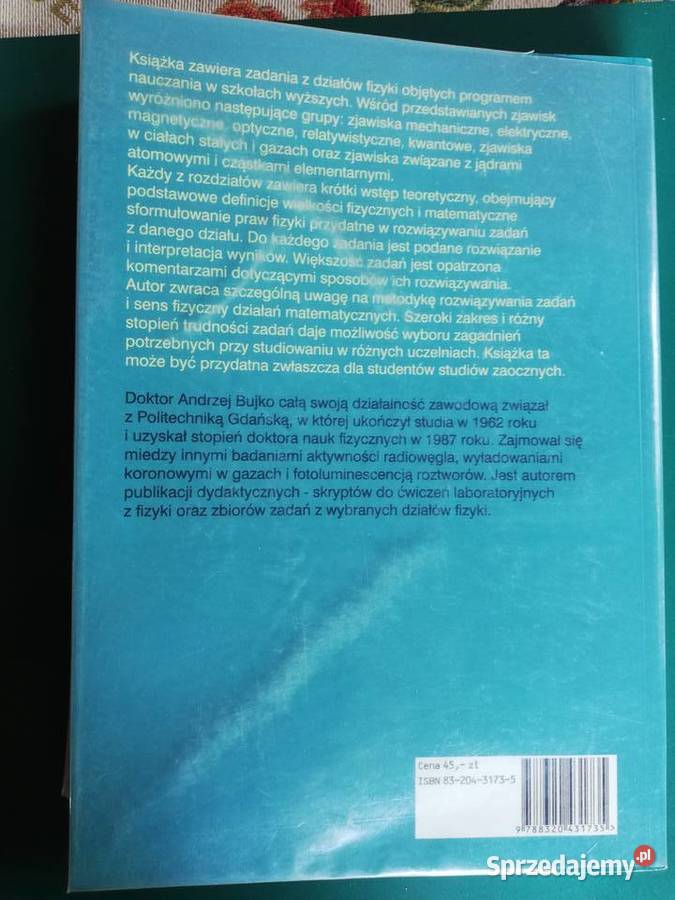 Zadania z fizyki z rozwiązaniami i komentarzami skrypt, zeszyt ćwiczeń, zbiór zadań, testów Kraków