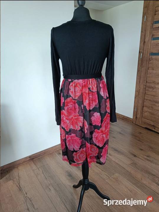 Sukienka ciążowa czarna różowa 3638 nowa Bonprix Rozmiar 38(M)