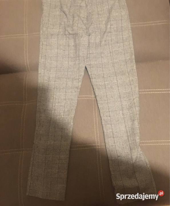 Szarobordowe cygaretki w kratkę Rozmiar 40(L) Kłodawa sprzedam