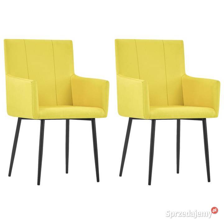 vidaXL Krzesła stołowe z podłokietnikami, 2 szt., żółte, obi