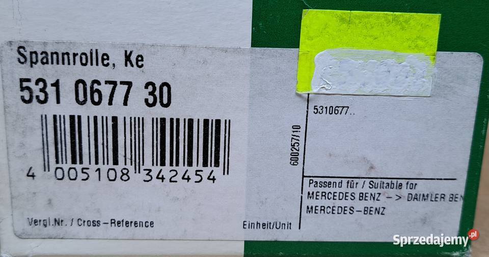 INA 531067730 ROLKA PROWADZĄCA PASKA MERCEDES Mielęcin
