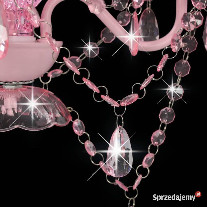 vidaXL Żyrandol z koralikami różowy okrągły 3 Warszawa