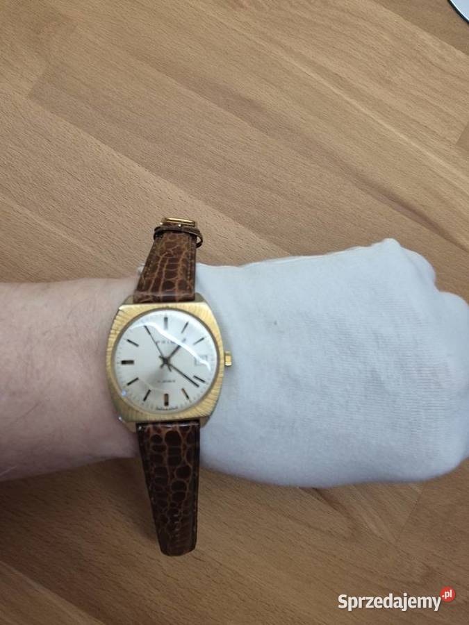 Piękny zegarek mechaniczny Au 10 PRIM Chorzów