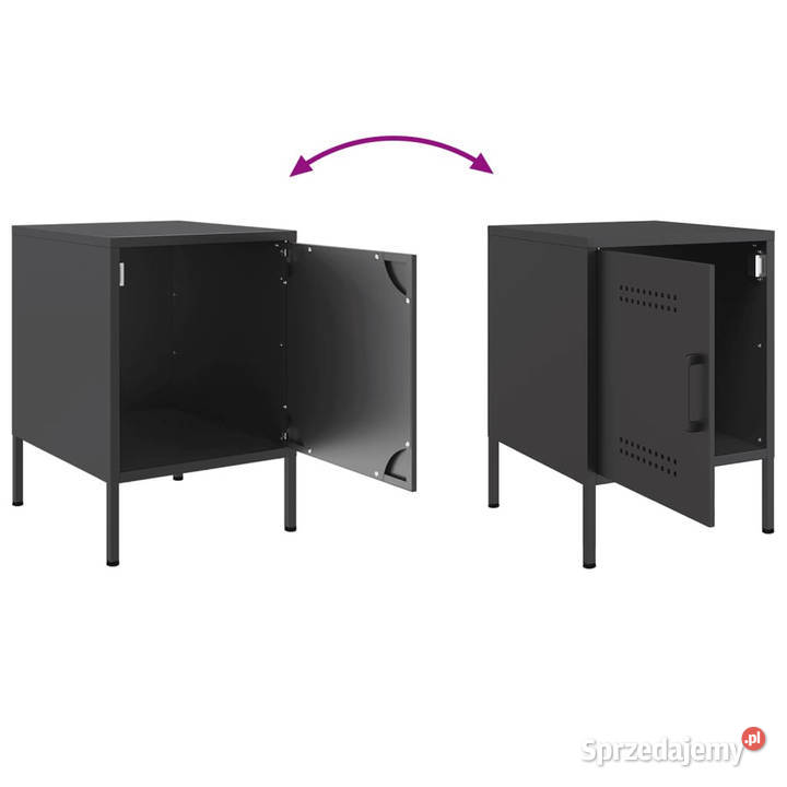 Szafki nocne 2 czarne 36x39x505 stal WM842911