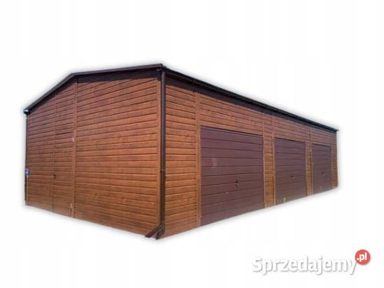 Garaż blaszany 12x6 drewnopodobny Jodłownik