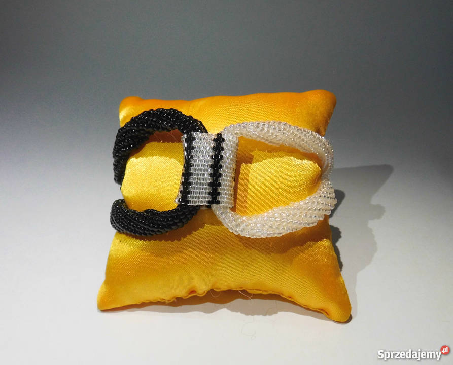 Bransoletka białoczarna z koralików Katowice sprzedam