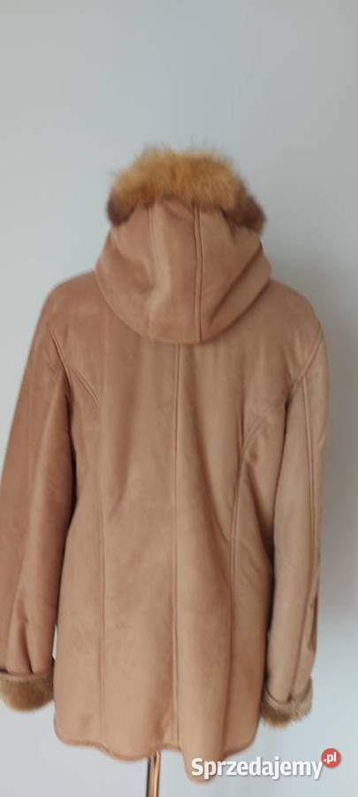 Beżowy kożuszek sztuczne futro xxl Tychy