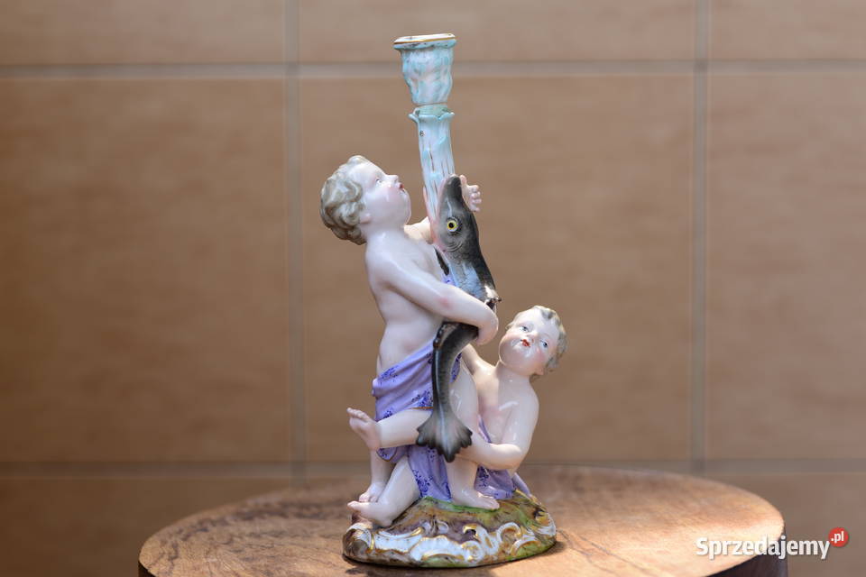 Meissen Porcelanowa Figurka z Dwoma Cherubami i sprzedam