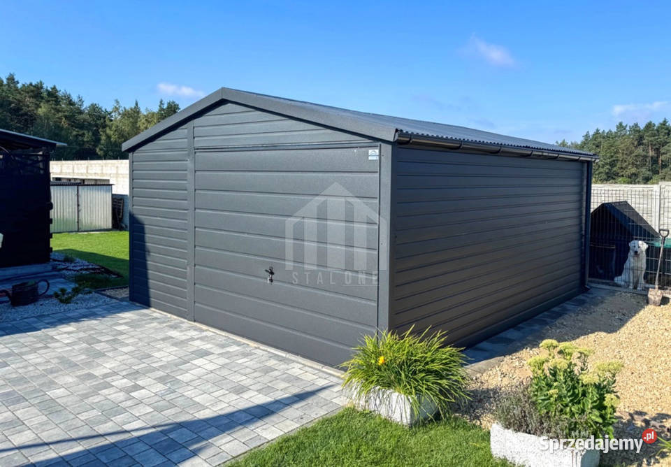 Garaż blaszany 45x4m brama uchylna drzwi okno Wągrowiec