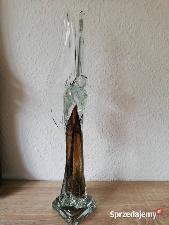 Duży szklany Anioł szkło artystyczbe Gorlice