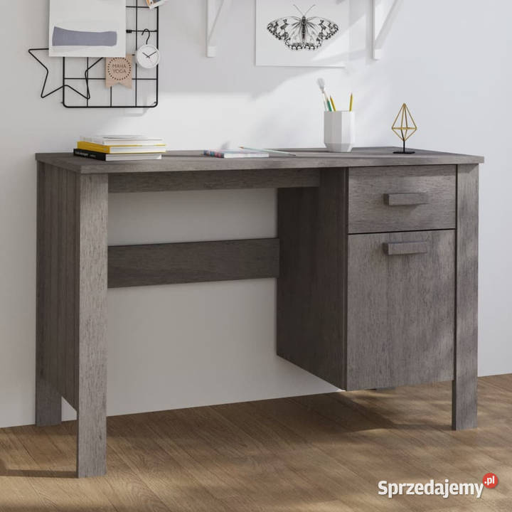 Biurko HAMAR jasnoszare 113x50x75 lite drewno Warszawa sprzedam