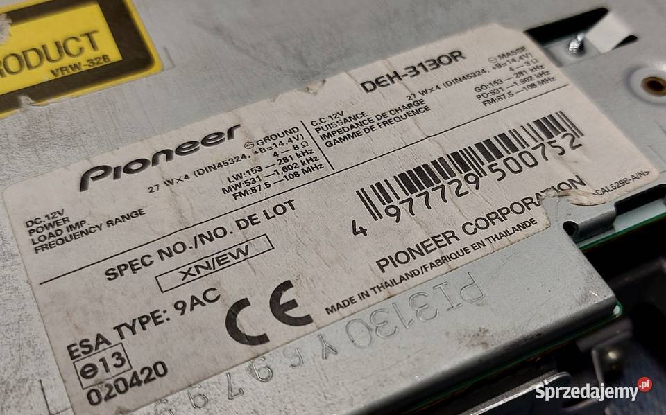 Pioneer DEH3130R Radioodtwarzacze Gdańsk