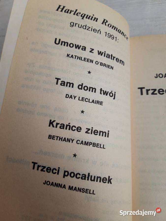 Harlequin Romance Trzeci Pocałunek XII 1991 Bielsko-Biała sprzedam