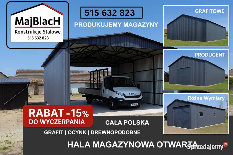 GRAFITOWA HALA WIATA Garaż Blaszany Magazyn opolskie sprzedam