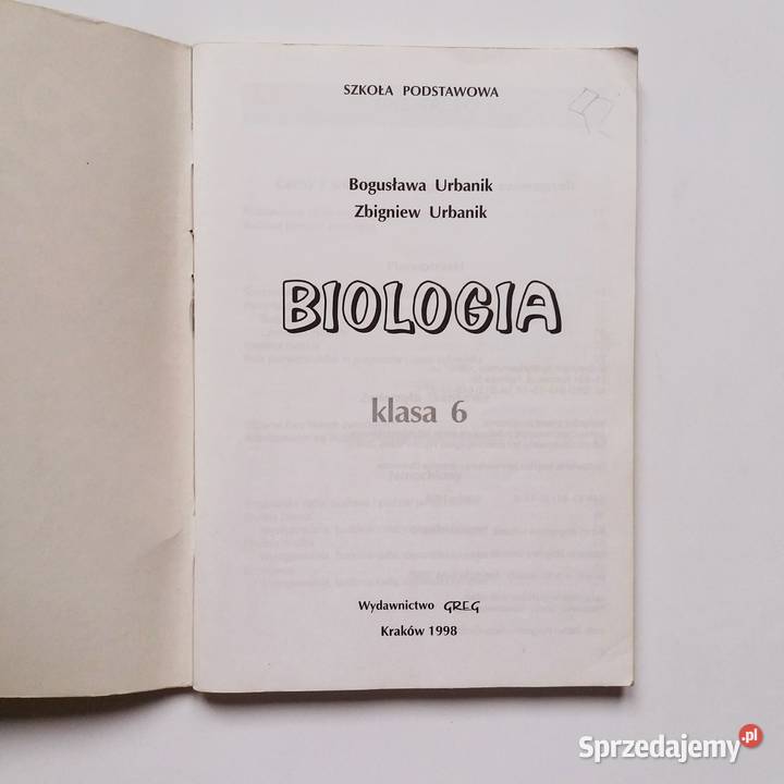 Bogusława i Zbigniew Urbanik Biologia klasa 6 kompendium, repetytorium, opracowanie Łódź