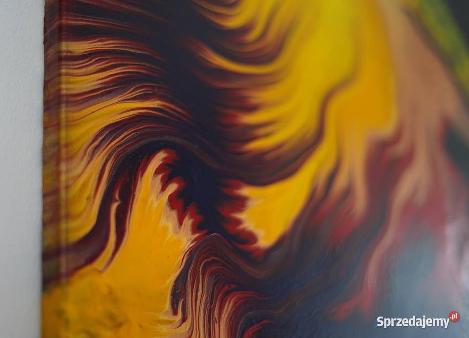 Dwuczęściowy obraz abstrakcyjny Juego de fuego Warszawa