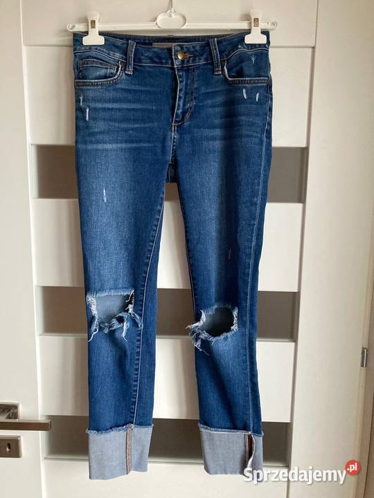 Świetne jeansy dziury granat skinny Joes USA 78 Dżins
