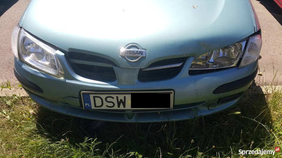 Nissan Almera uszkodzony przód Świebodzice Sprzedajemy.pl