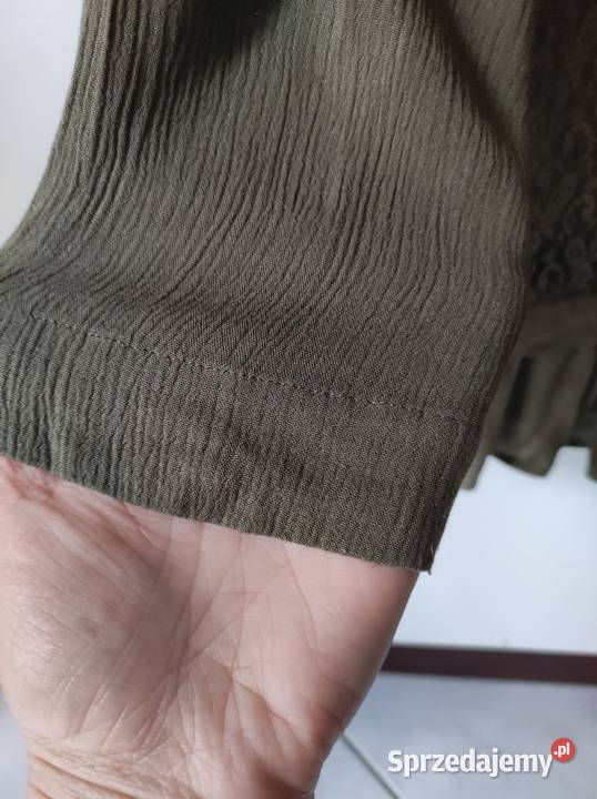 bluzka koronkowa vero moda z falbanami oliwkowa świętokrzyskie
