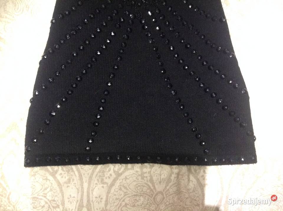 Efektowana Czarna Mini Sukienka Sweterkowa Nowa Sól sprzedam
