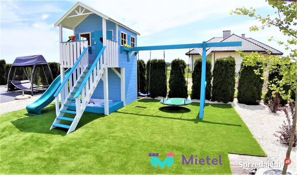 Plac zabaw z garażem i piaskownicą domek pełny Stopnica sprzedam