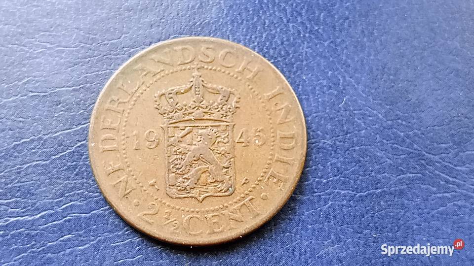 Stare monety 2 12 cent 1945 Holenderskie Indie Lesko