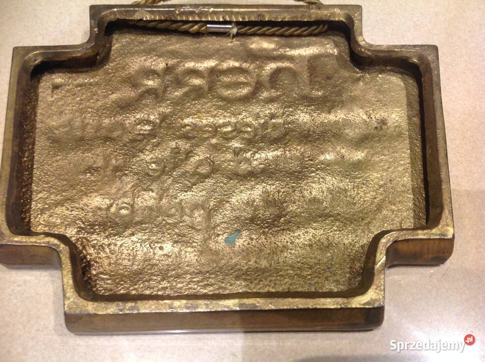 Tabliczka Talizman Mosiężny Ochrona Domu Vintage Nowa Sól