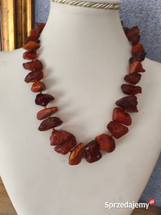 Naszyjnik bursztyn surowy Vintage Białystok