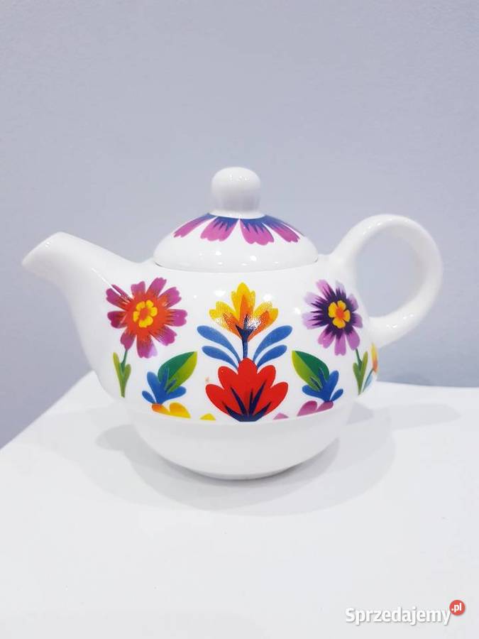 Ceramiczny imbryczek dzbanuszek do herbaty wielokolorowy Dąbrowa Górnicza