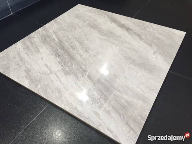 SZARY MARMUR gres polerowany 60x60 WYSOKI POŁYSK