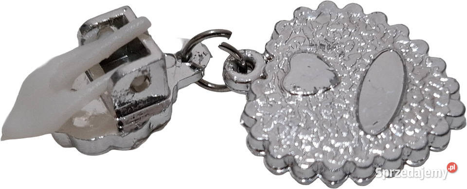 Klips kolczyk czerwone serce Frozen srebrny Akcesoria do biżuterii Czeladź